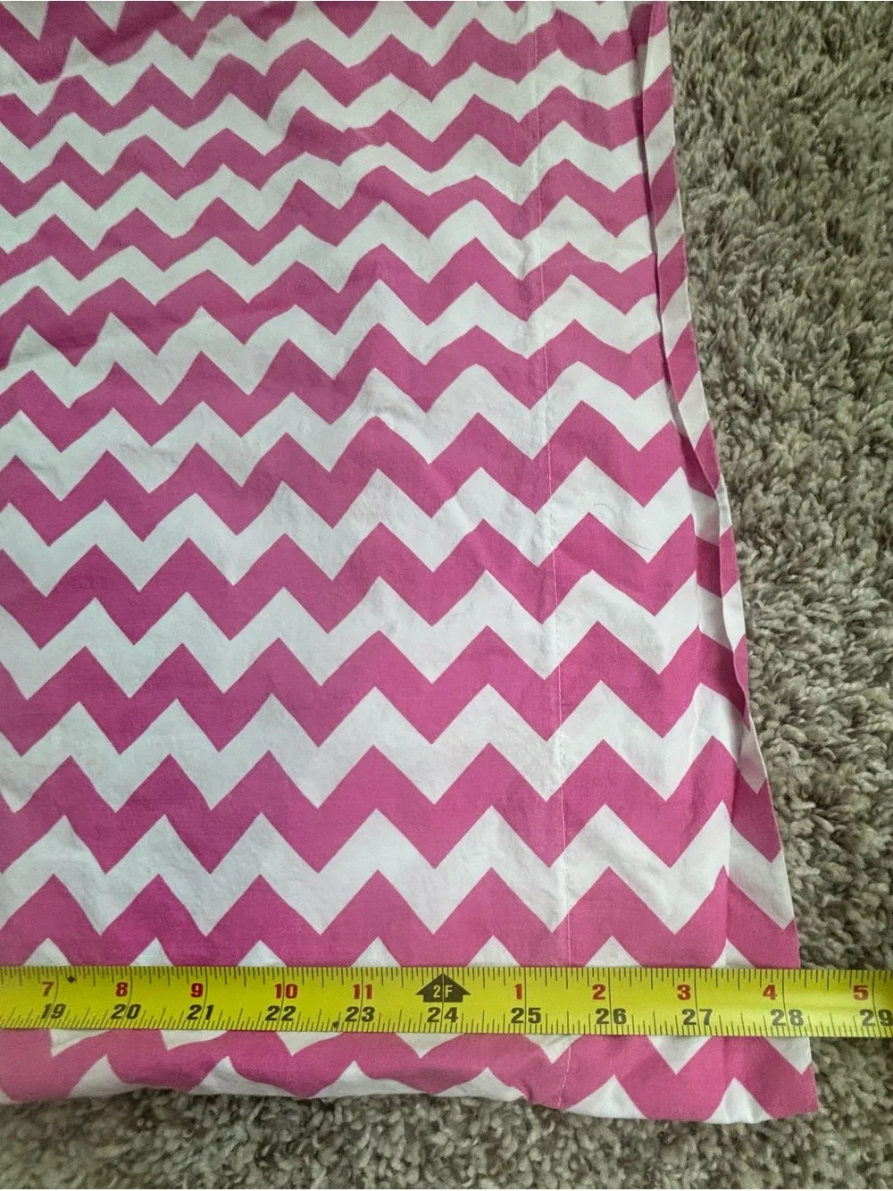 Pottery Barn Kids Pink and White Chevron Cotton Duvet Cover Set twin mint